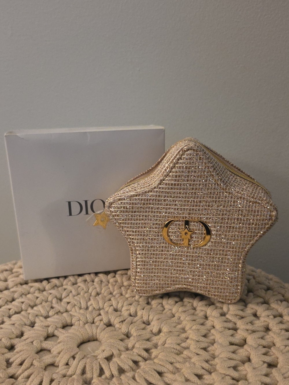 Dior Gold Star-Shaped Sparkle Phone Case